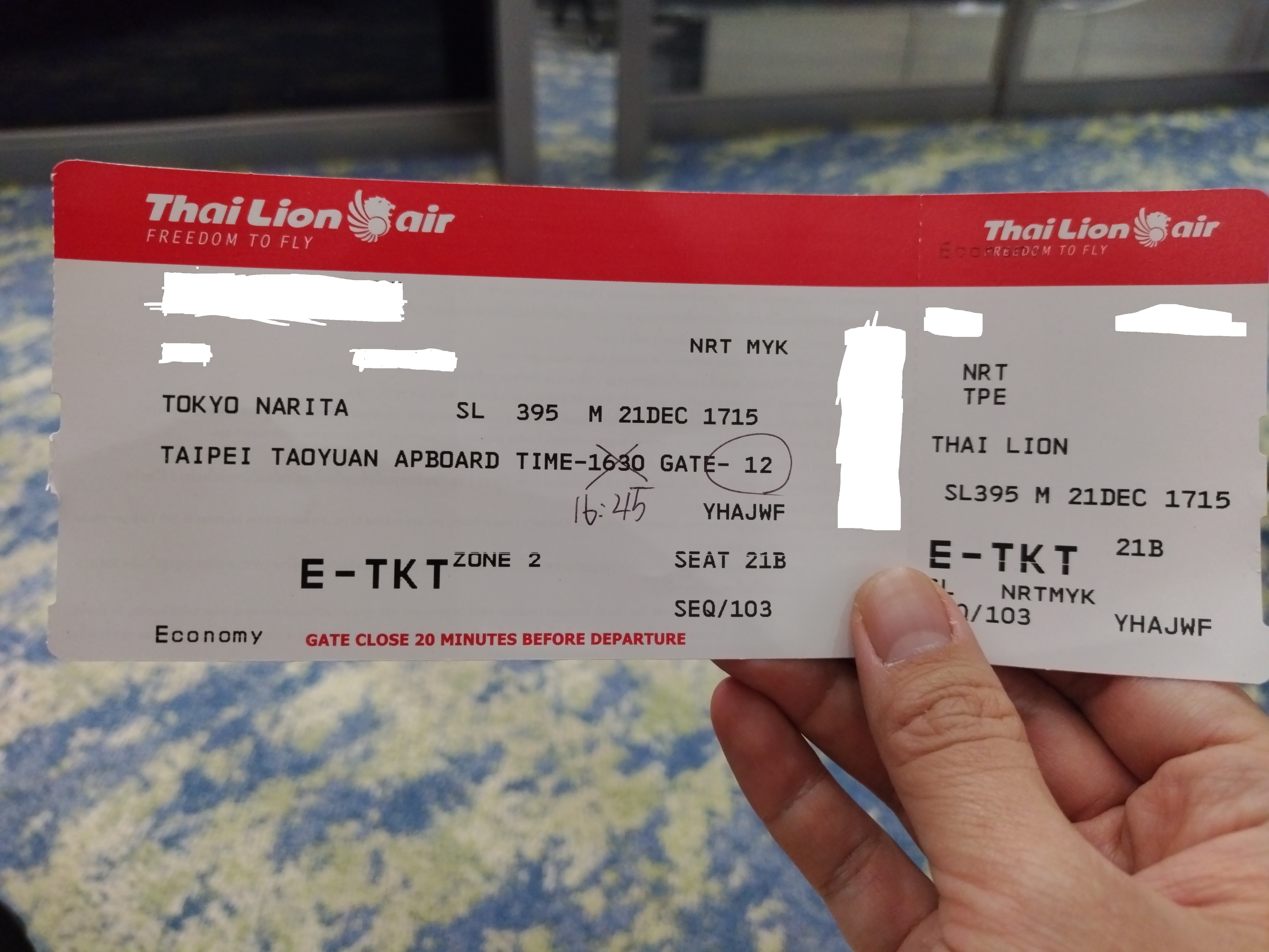 Dec. 21, 2024 泰獅航 SL395 NRT-TP Dec. 21, 2024 泰獅航 SL395 NRT-TP