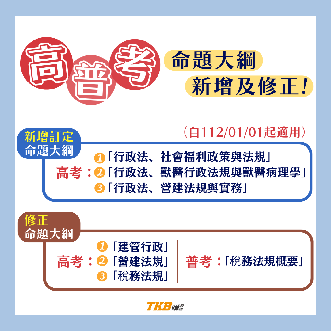 高普考命題大綱修正